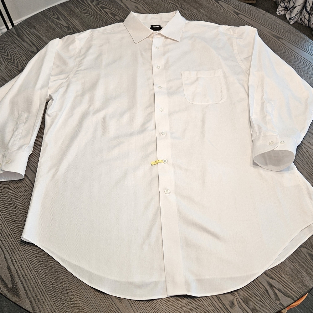 Jos. A. Bank Reserve White Long Sleeve Tailored Dress Shirt Size 18 1/2  34